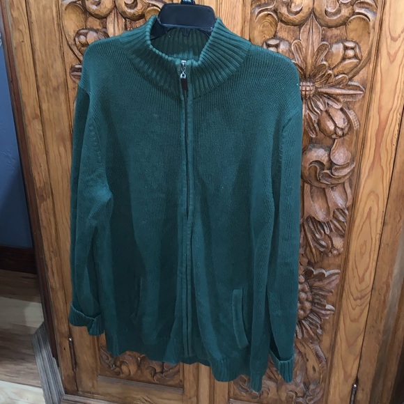 L.L. Bean Other - EUC LL Bean large Tall green zip up cardigan